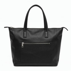 Faux Leather Tote Bag Zipped Metallic for Women