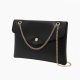 Faux Leather Clutch Chain Strap Metallic for Women