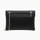 Faux Leather Clutch Chain Strap Metallic for Women