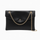 Faux Leather Clutch Chain Strap Metallic for Women
