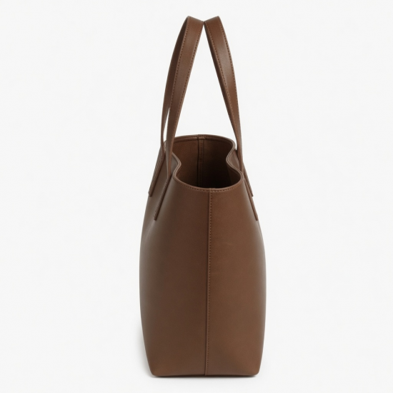 Brown Bag Minimalist Leather Polyester for Women