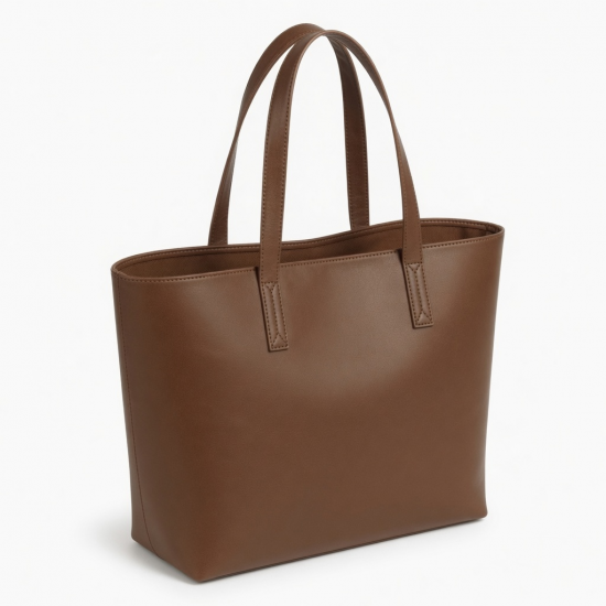 Brown Bag Minimalist Leather Polyester for Women