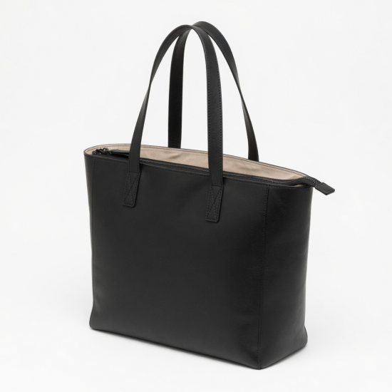 Tote Bag Minimalist Leather Zip for Women