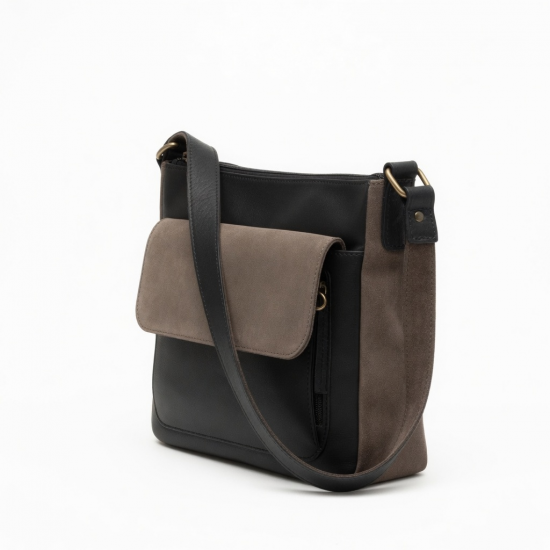Leather Shoulder Bag Suede Zipped Party Casual for Women