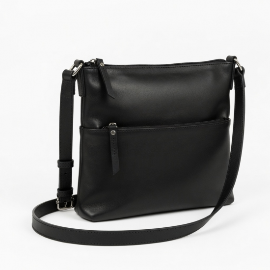 Leather Crossbody Bag Zip for Women Style 9833