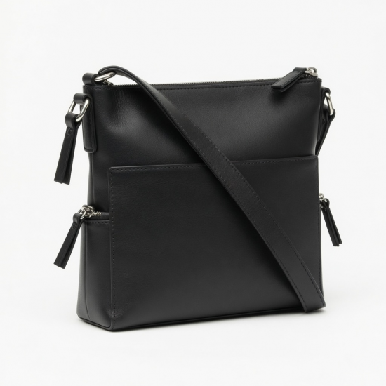 Leather Crossbody Bag Zip for Women Style 9516