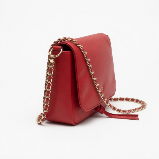 Red Crossbody Bag Chain Strap for Women
