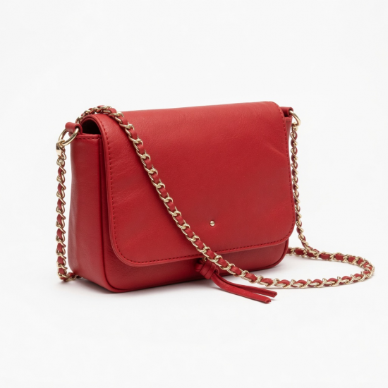 Red Crossbody Bag Chain Strap for Women