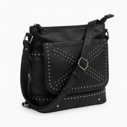 Black Crossbody Bag Studded Gothic for Women