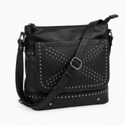Black Crossbody Bag Studded Gothic for Women