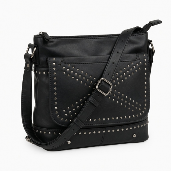 Black Crossbody Bag Studded Gothic for Women