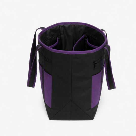 Black Purple Tote Bag Inner for Women