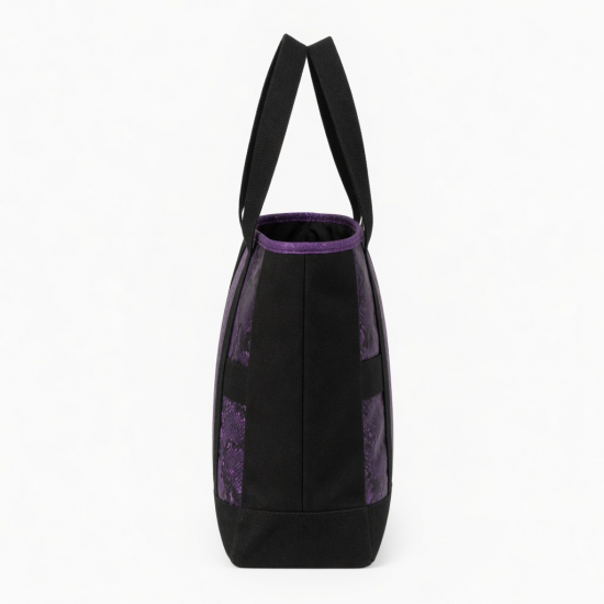 Black Purple Tote Bag Snake for Women