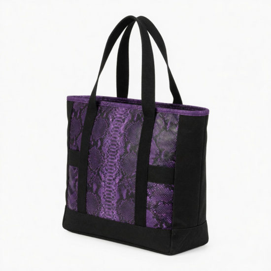 Black Purple Tote Bag Snake for Women