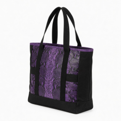 Black Purple Tote Bag Snake for Women