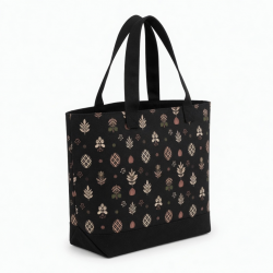 Black Tote Bag Patterned for Women