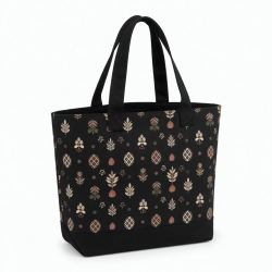 Black Tote Bag Patterned for Women