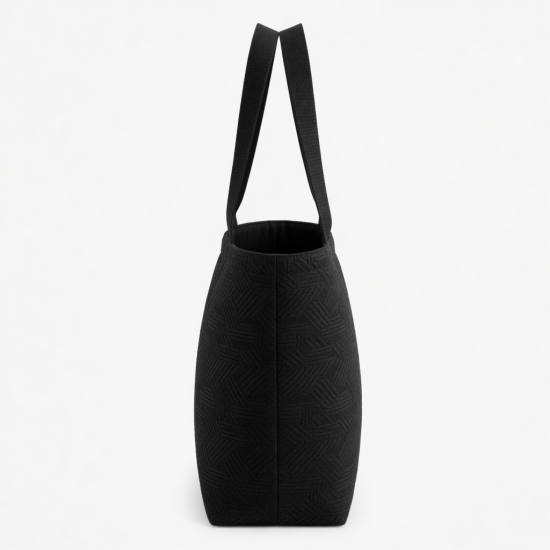 Black Tote Bag Textured Pattern for Women
