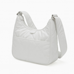 White Shoulder Bag Padded Hobo for Women