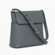 Gray Leather Crossbody Bag Silver for Women