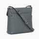 Gray Leather Crossbody Bag Silver for Women