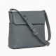 Gray Leather Crossbody Bag Silver for Women