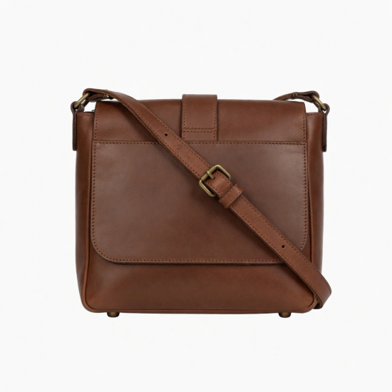 Brown Leather Crossbody Bag Vintage for Women