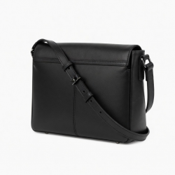 Black Leather Crossbody Bag Vintage Shoulder for Women