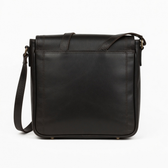 Black Brown Leather Shoulder Bag Vintage for Women