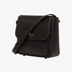 Black Brown Leather Crossbody Bag Vintage Shoulder for Women
