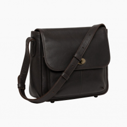 Black Brown Leather Crossbody Bag Vintage Shoulder for Women