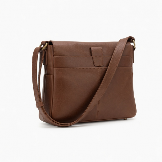 Brown Leather Crossbody Bag Laptop Vintage for Women