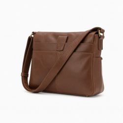 Brown Leather Crossbody Bag Laptop Vintage for Women
