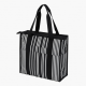 Black White Tote Bag Zipped Striped for Women