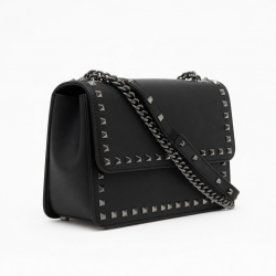 Black Bag Studded Chain Strap for Women