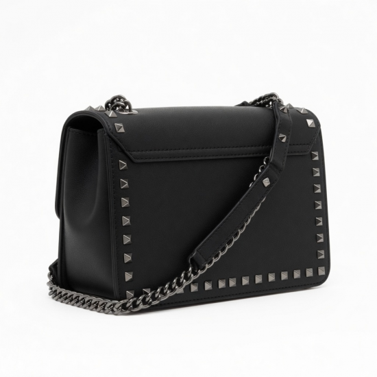 Black Bag Studded Chain Strap for Women
