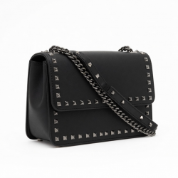 Black Bag Studded Chain Strap for Women