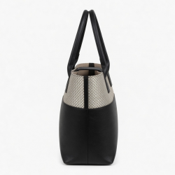 Faux Leather Tote Bag Woven Metallic for Women