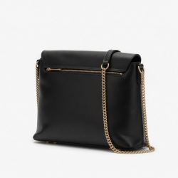 Leather Shoulder Bag Zipped Chain Strap for Women