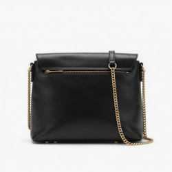 Leather Shoulder Bag Zipped Chain Strap for Women