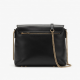Leather Shoulder Bag Zipped Chain Strap for Women