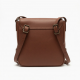 Brown Leather Crossbody Bag Beaded Vintage for Women