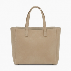 Beige Leather Tote Bag Nubuck for Women