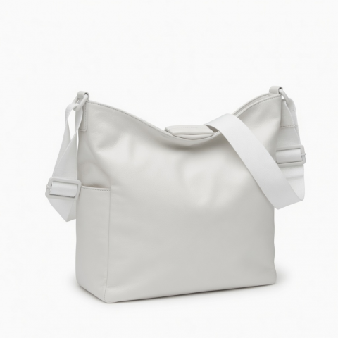 White Crossbody Bag Lined Hobo for Women