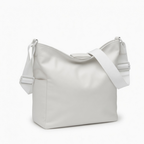 White Crossbody Bag Lined Hobo for Women