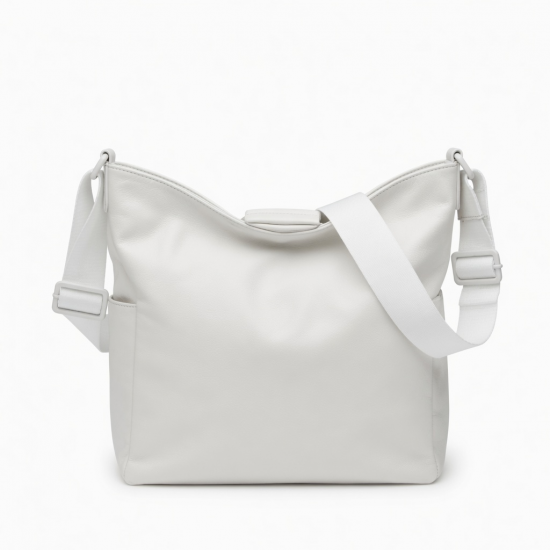 White Crossbody Bag Lined Hobo for Women
