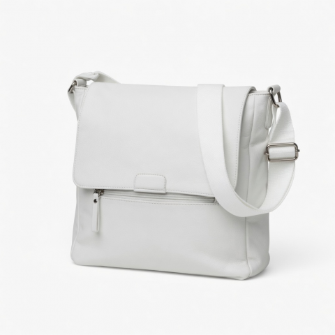 White Crossbody Bag Magnetic Lined for Women