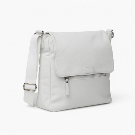 White Crossbody Bag Magnetic Lined for Women