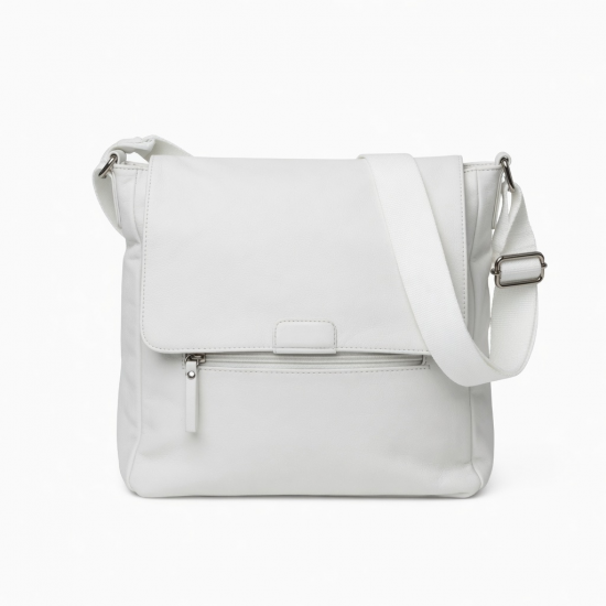 White Crossbody Bag Magnetic Lined for Women