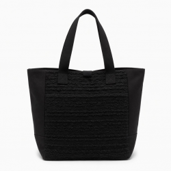 Black Tote Bag Textured Front for Women